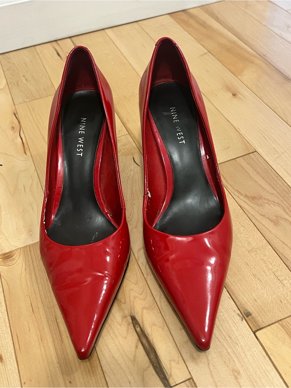 Nine West Red Patent Pointed Toe Heels